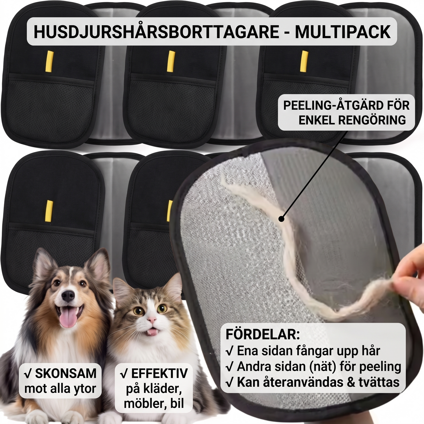 Toppborste för borttagning av husdjurshår